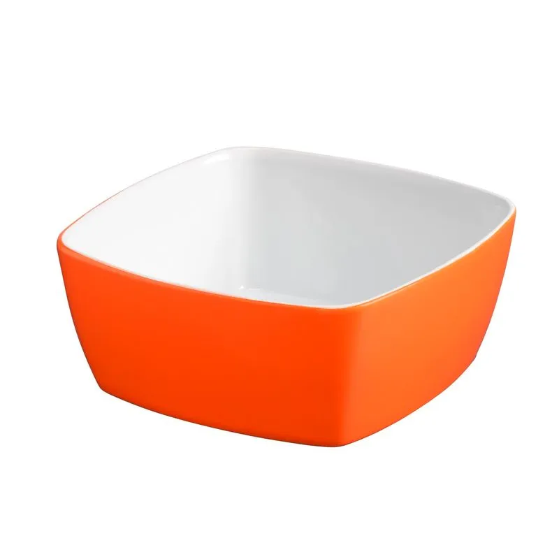 Tigela Mondoceram Gourmet Quadrada 12cm 350ml Laranja