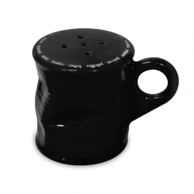 Pimenteiro Lata Amassada 90ml Mondoceram Gourmet 6,5cmx6cmx8,5cm Preto