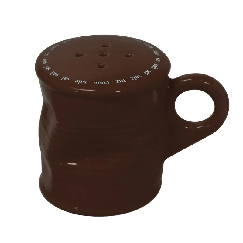 Saleiro Lata Amassada 90G Cerâmica Chocolate Mondoceram Gourmet