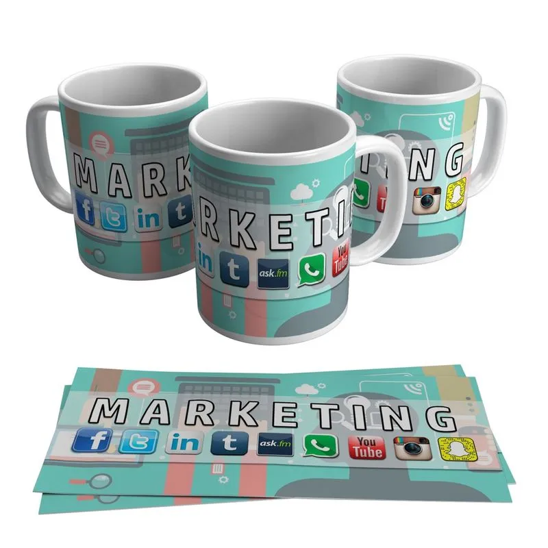 1 Caneca Xícara Profissional de Marketing Profissão + Caixa Cerâmica Café Xicara Caneco Leite Quente Chá Envio Imediato