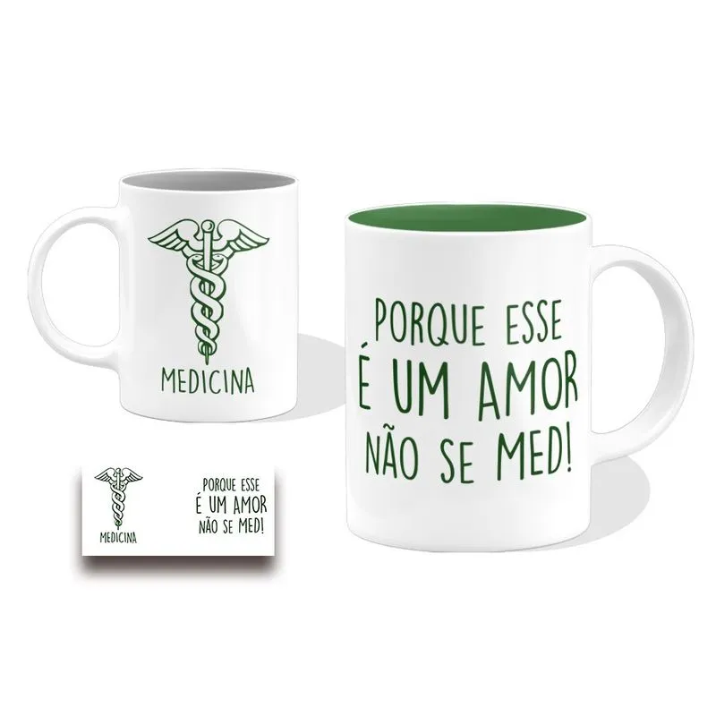Caneca Profissão Medico Medicina Presente 325ml Branca Cerâmica Café Xicara Caneco Leite Quente Chá Envio Imediato