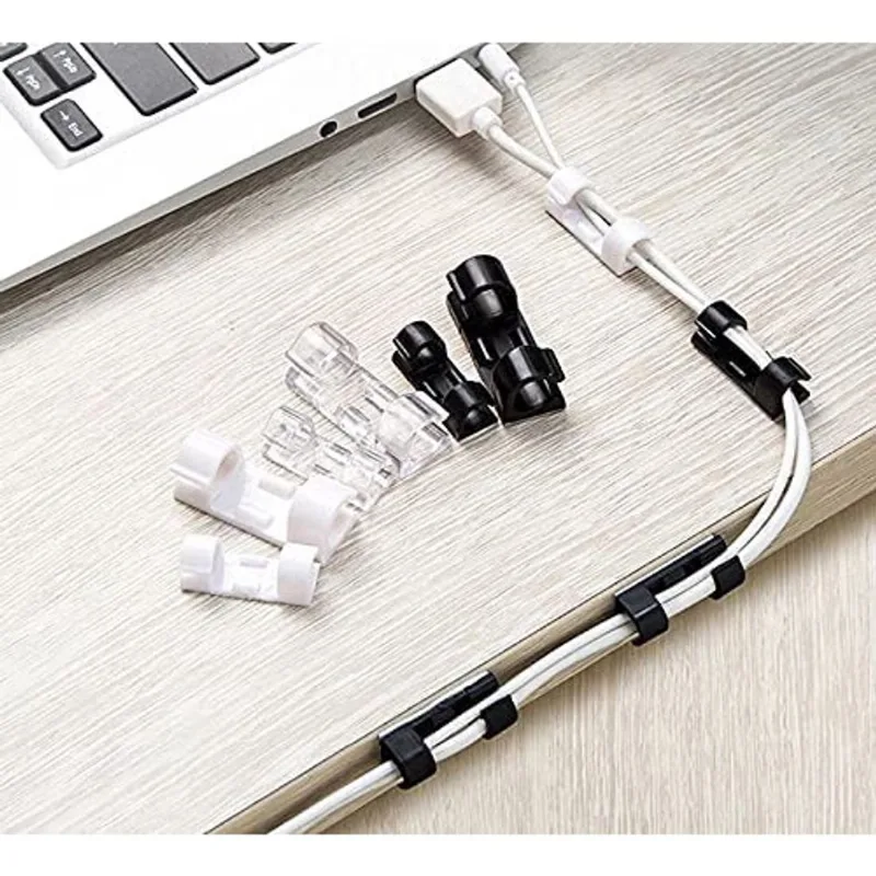 Clip Fixador Organizador de Cabos Fios 20 Unidades Branco
