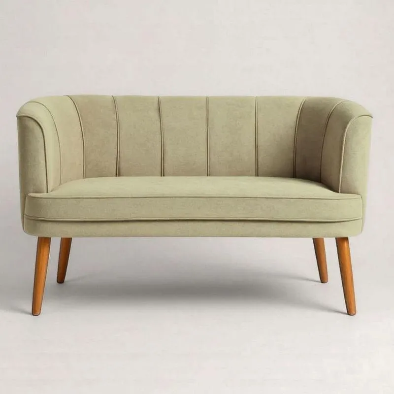 Sofá Namoradeira Italia 125cm Marrom Veludo Cappuccino Estrutura Madeira
