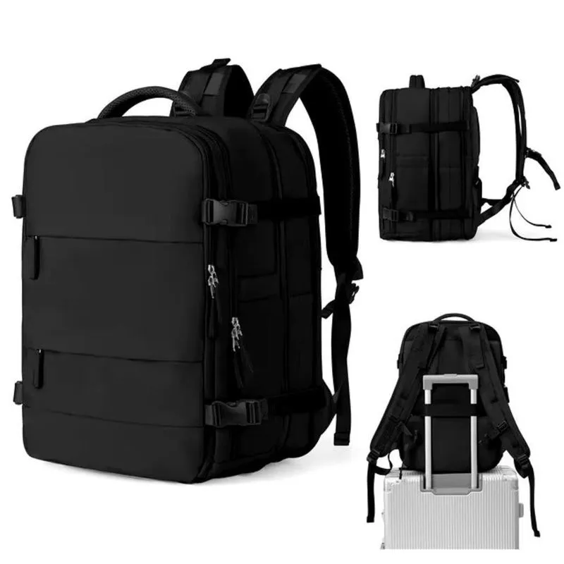 Mochila Impermeável Expansível Notebook Usb Reforçada-Preto
