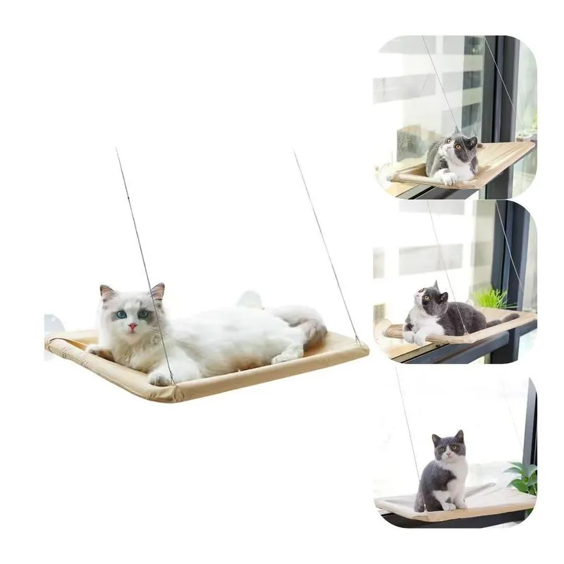 Cama Caminha De Janela Para Gatos Com Ventosas Suspensa Rede