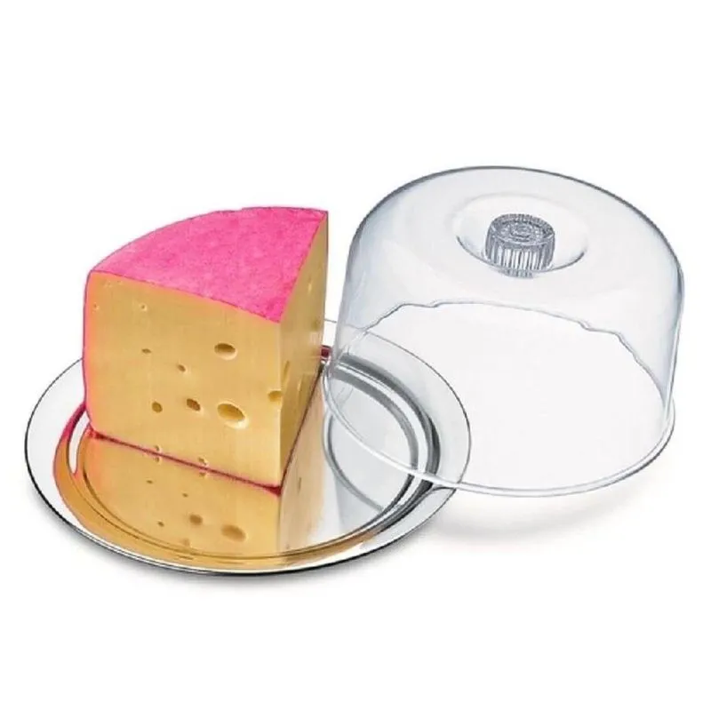 Conjunto Brinox Queijeira Porta Queijo Inox Com Tampa 17cm