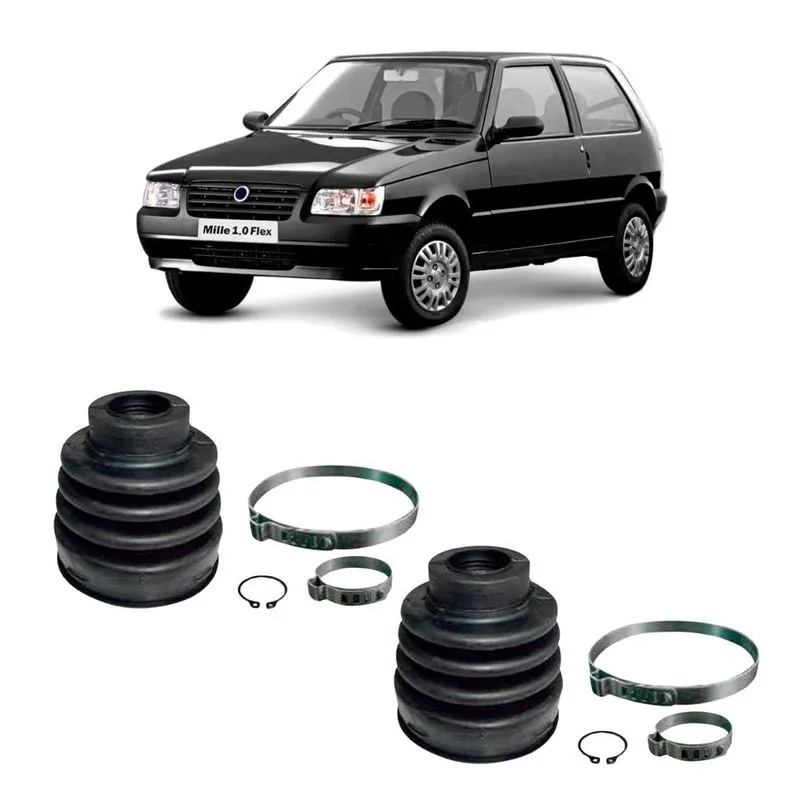 2 Kit Coifa Homocinética Lado Cambio Fiat Uno 1984 A 2002