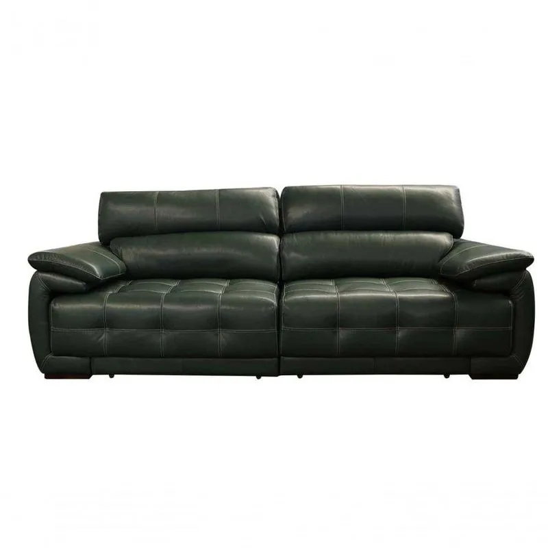 Sofá Retrátil E Reclinável De Couro Filipinas 2,20 M Green Bicolor Mempra Design
