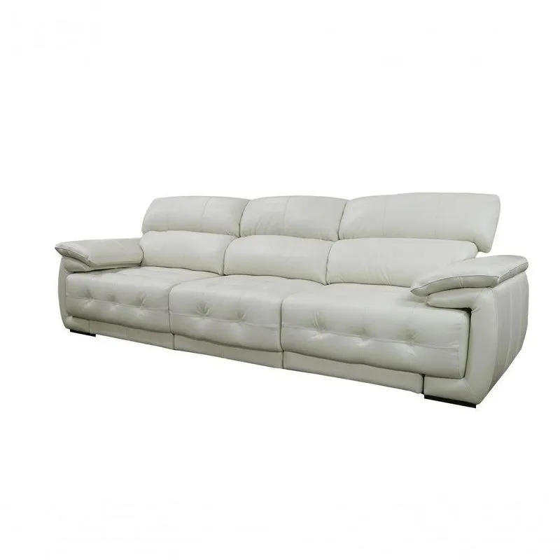 Sofá Retrátil E Reclinável De Couro Filipinas (3 Módulos) 3,00 M Off White Mempra Design