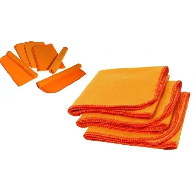12 Pano Flanela De Limpeza Geral Laranja 30x40cm (1pct)