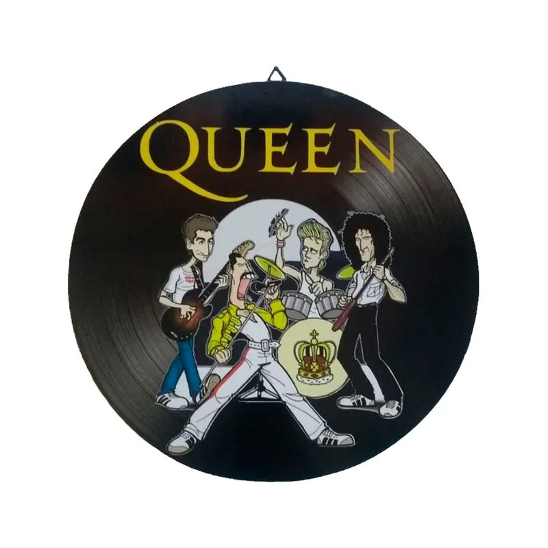 Placa Disco De Vinil Decorativo Em Madeira Star - Banda Queen