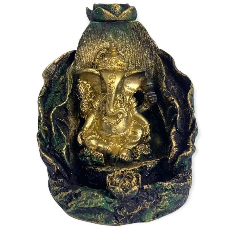 Incensário Cascata Ganesha Ou Buda Em Resina-escolha A Cor