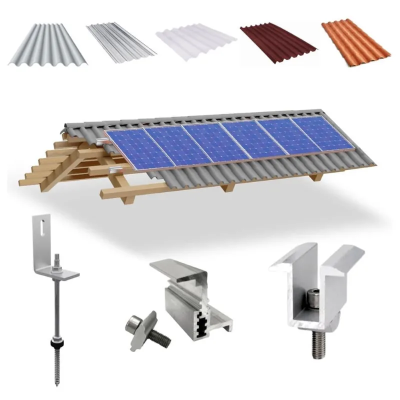 Kit Estrutura Suporte Linha C 06 Placas Solar Viga Madeira