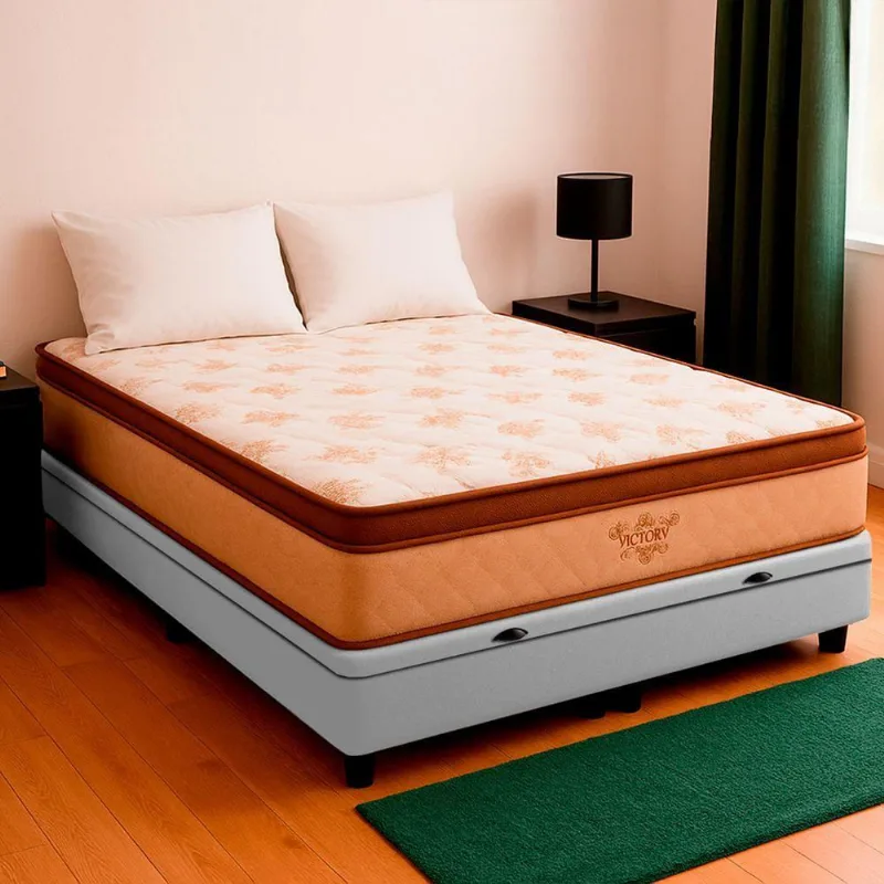 Cama Box Baú Casal Branco E Colchão Four Season Molas Vstore