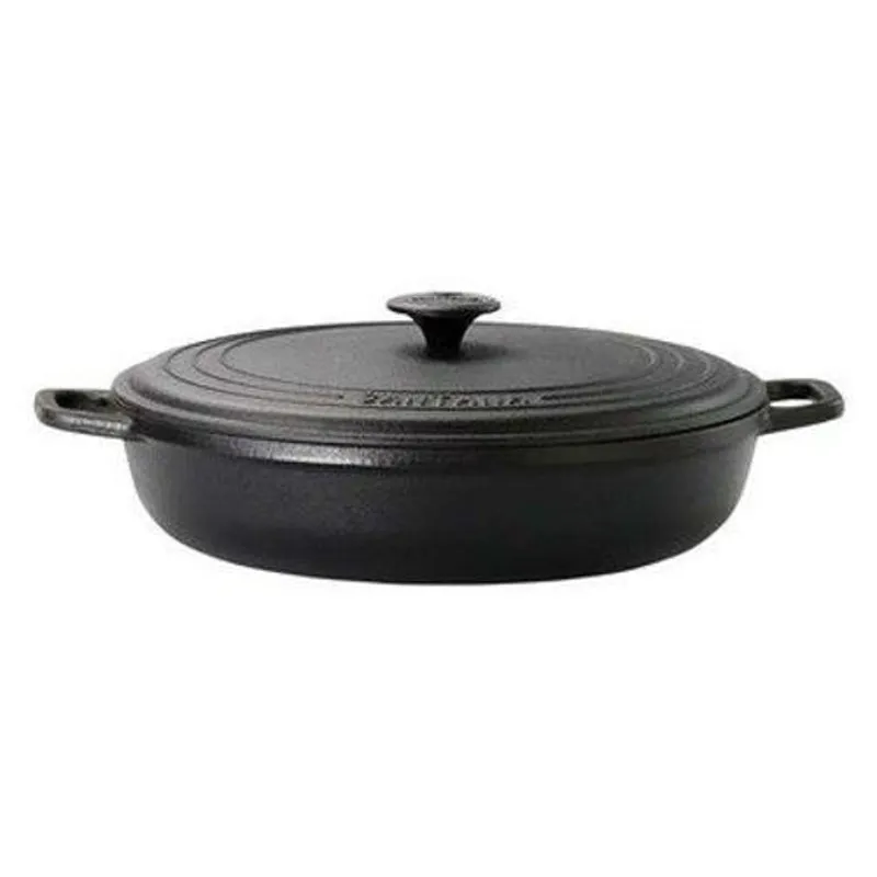 Paella De Ferro Fundido Com Tampa De Ferro 4,0 Lts.