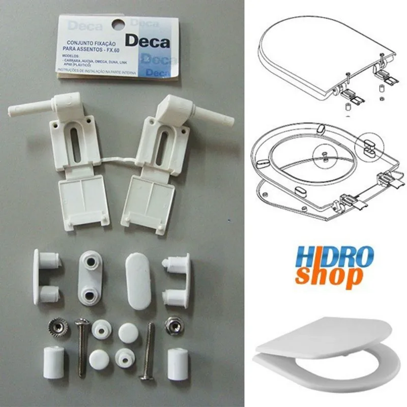 Fixação Assento Sanitário Deca Fx60 Branco Gelo Nuova Carrara Omega - 1100FX6017 - Deca