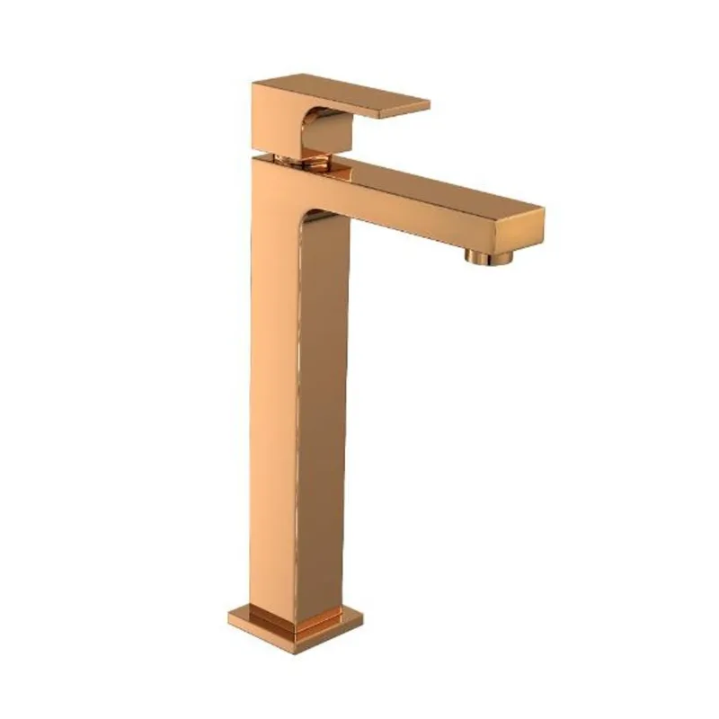 Torneira para Lavatório de Mesa Bica Alta Unic Red Gold