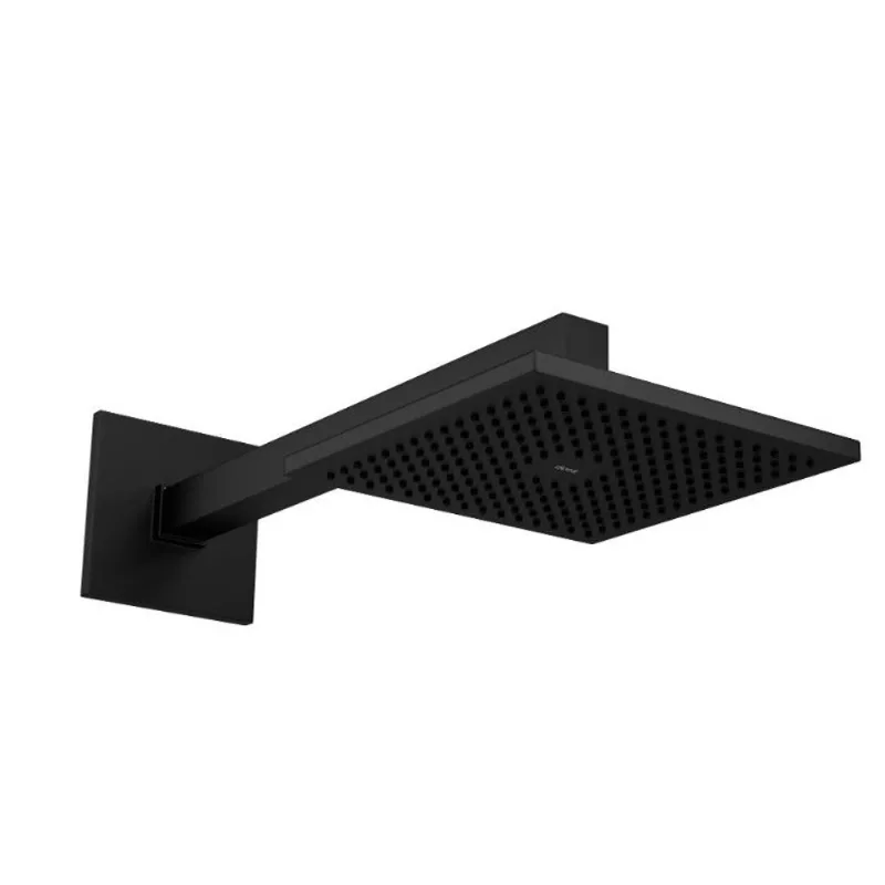 Chuveiro com Tubo de Parede Quadrado Black Matte