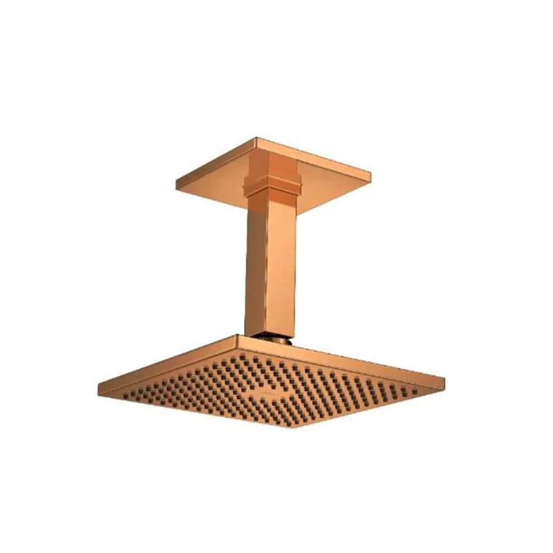 Chuveiro com Tubo de Teto Quadrado Red Gold
