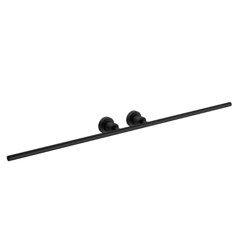 Porta Toalha com Barra Dupla Slim Black Matte