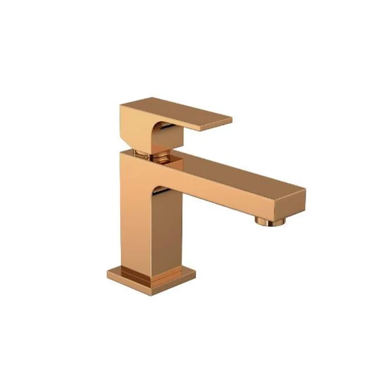 Misturador Monocomando para Lavatório de Mesa Bica Baixa Unic Red Gold