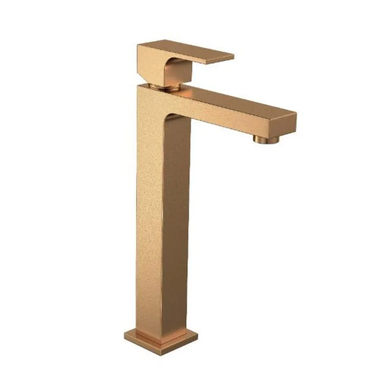 Misturador Monocomando para Lavatório de Mesa Bica Alta Unic Gold Matte