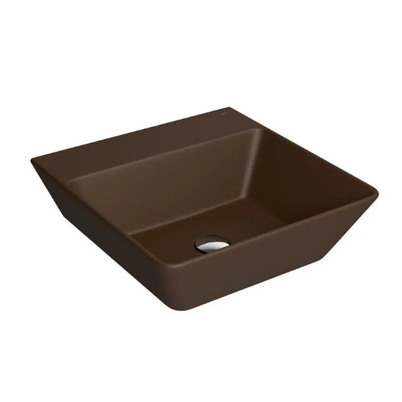 Cuba de Apoio Quadrada com Mesa Marrom Fosco - L.270.22
