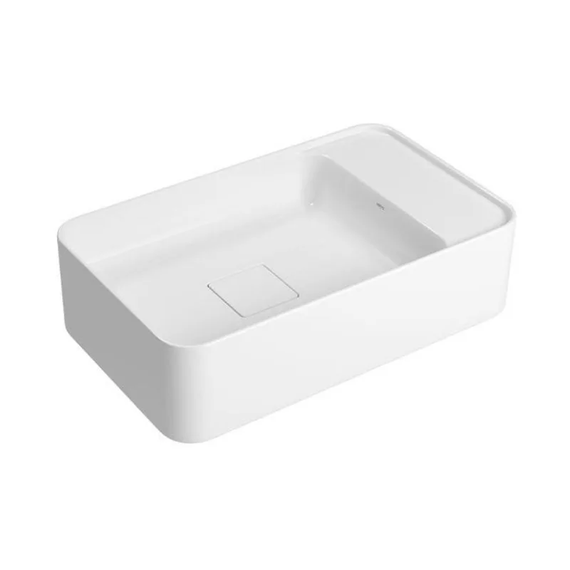 Cuba de Apoio Retangular 50cm com Mesa Lateral Branco