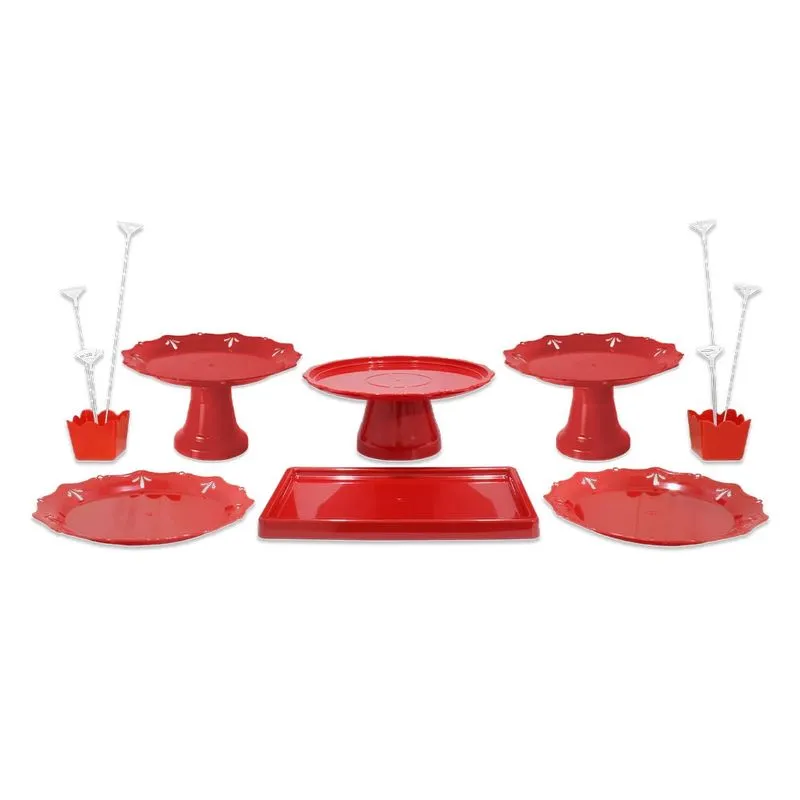 Kit Festa Produfest com 8 Peças Vermelho