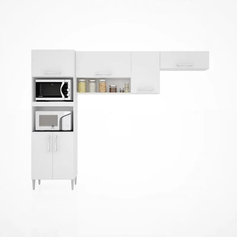 Cozinha Compacta Sharmila 3 Peças Poquema Branco