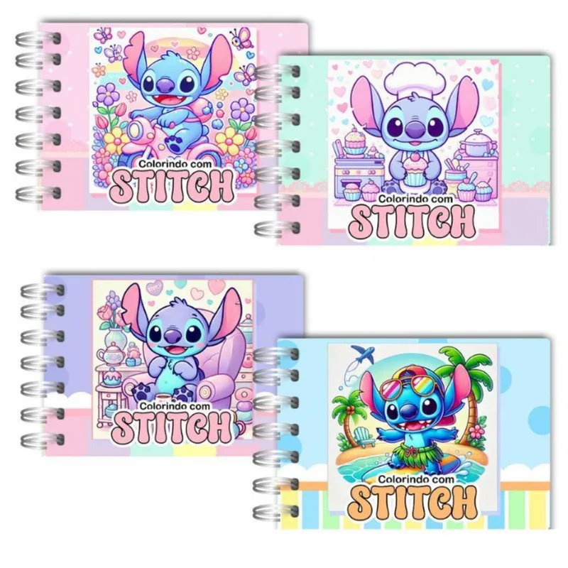 Livro Colorir Stitch Azul 50 Folhas Caderno Desenho Capa