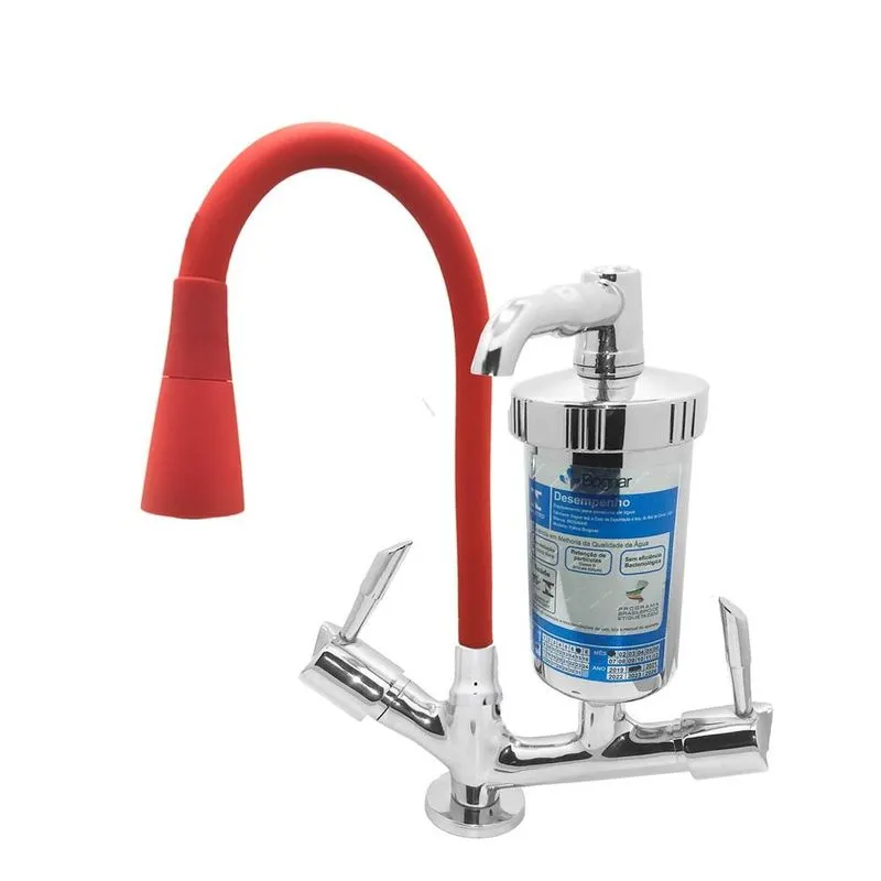 Torneira Filtro Para Cozinha De Mesa C61 Luxo Vermelho