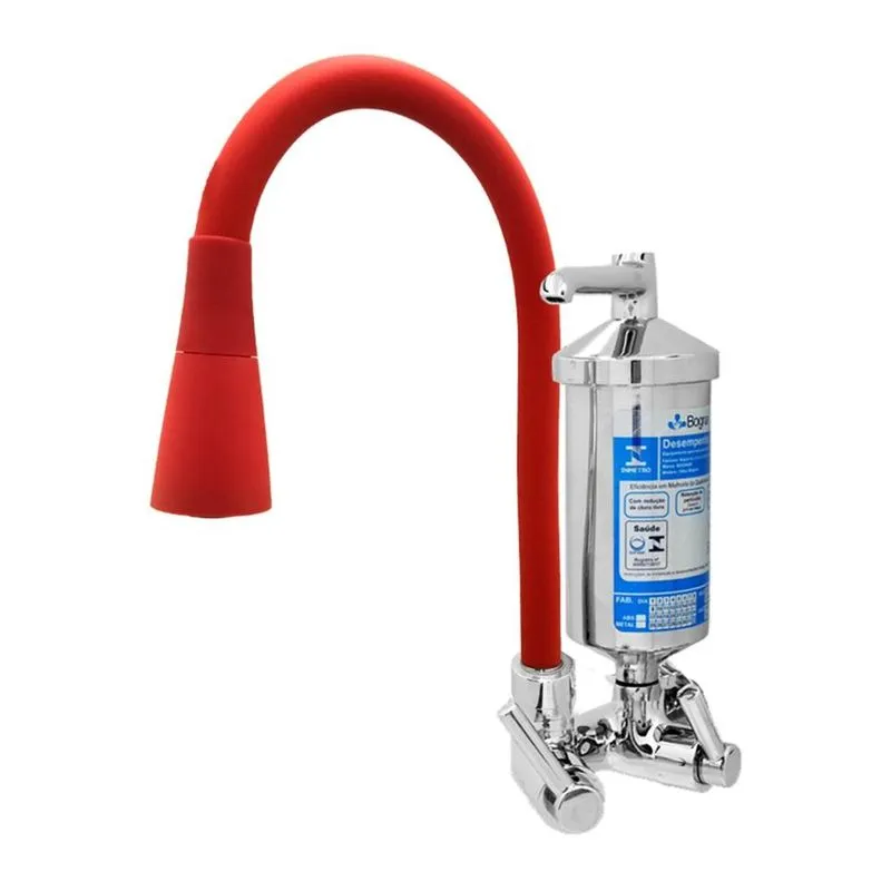 Torneira Para Cozinha De Parede Conic C29 Luxo Vermelho