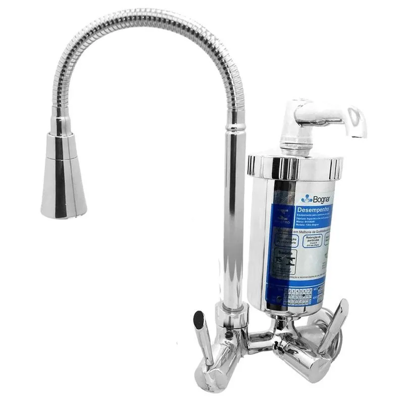 Torneira Filtro Para Cozinha De Parede C61 Luxo Cromada