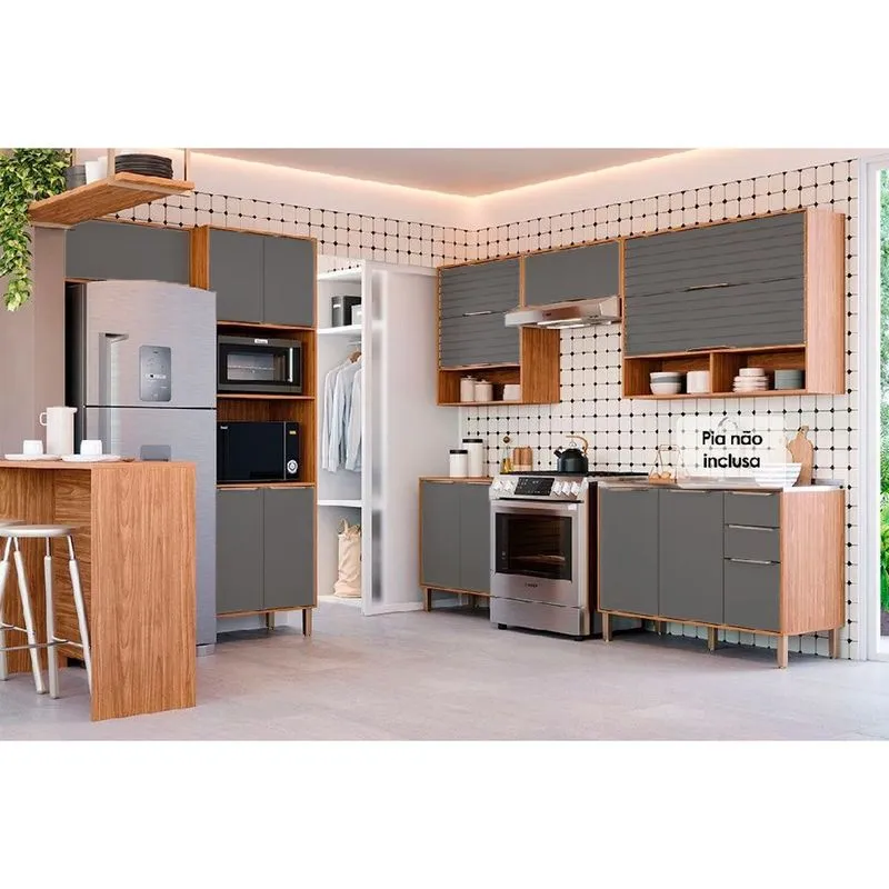Cozinha Modulada MGM 7 Peças Esplêndida C7P183 Cinamomo/Titanium