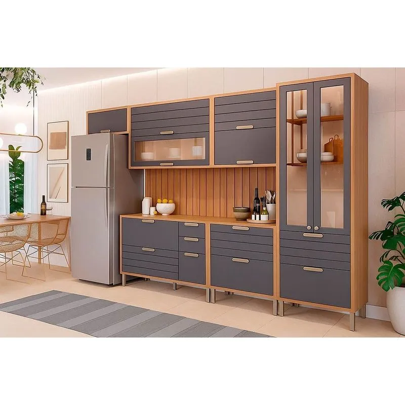 Cozinha Modulada MGM 8 Peças Eloise C8P88 Cinamomo/Titanium
