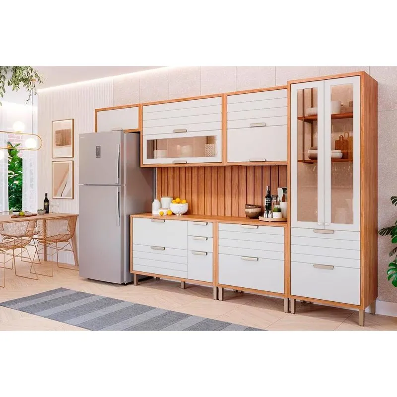 Cozinha Modulada MGM 8 Peças Eloise C8P88 Cinamomo/Off