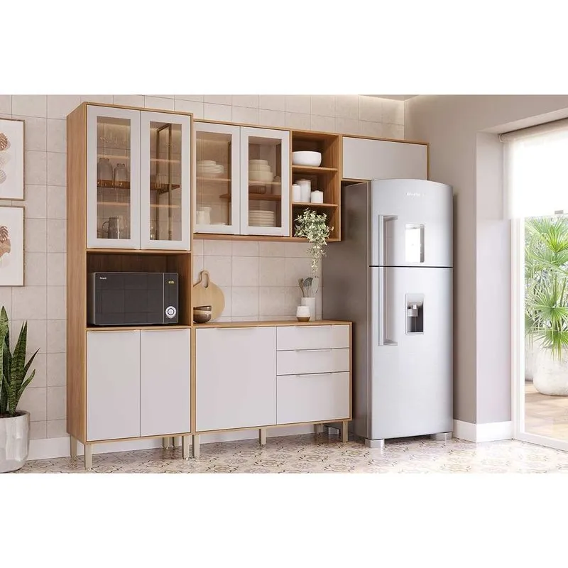 Cozinha Modulada MGM 4 Peças Brilhante C4P256 Cinamomo/Off
