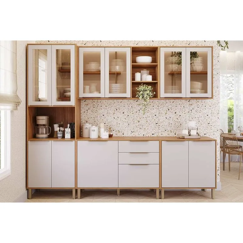 Cozinha Modulada MGM 5 Peças Brilhante C5P160 Cinamomo/Off