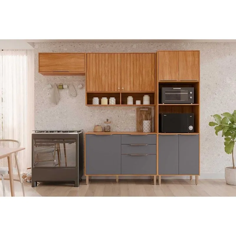 Cozinha Modulada MGM 4 Peças Divina C4P263 Cinamomo/Titanium