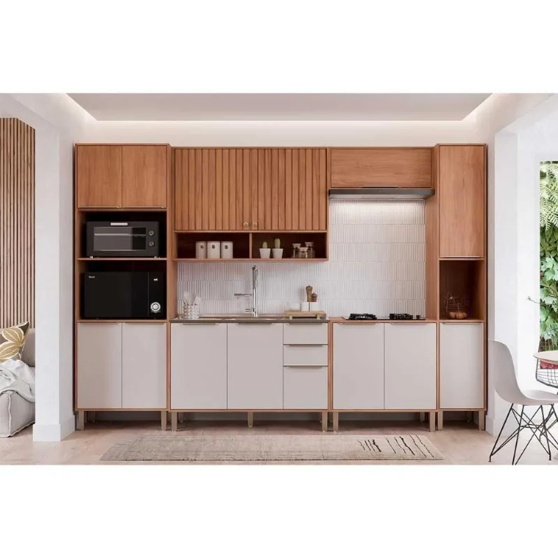 Cozinha Modulada Divina 7 Portas 2 Gavetas MDF 120CM Cinamomo-off MGM