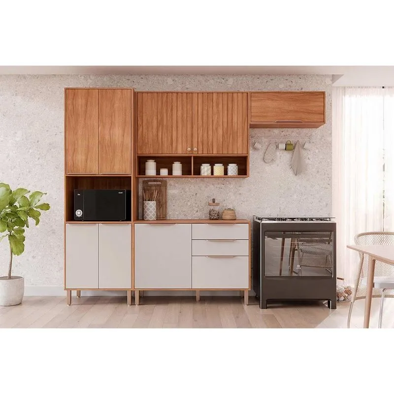 Cozinha Modulada MGM 4 Peças Divina C4P260 Cinamomo/Off