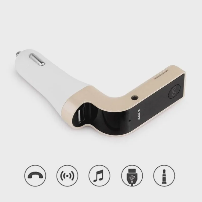 Transmissor Fm Veicular Car G7 Bluetooth USB/cartão sd - dourado/preto - dourado/preto