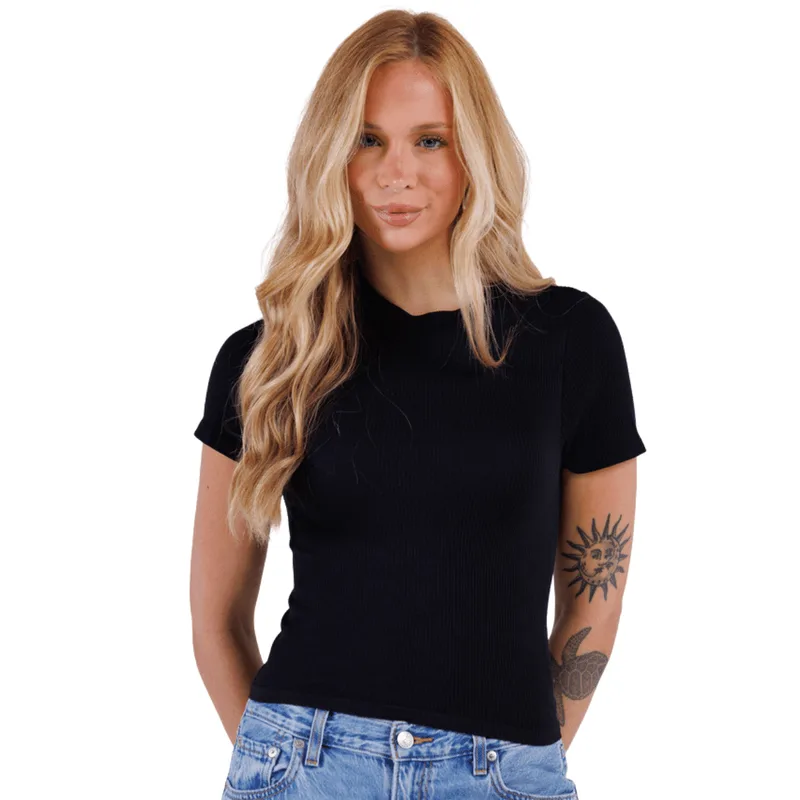 Blusa Sem Costura Manga Curta Básica Essencial
