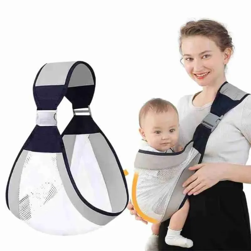 Sling Canguru Carregador De Bebe Ajustável - Azul