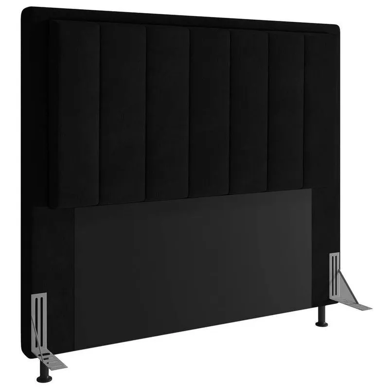 Cabeceira Cama Box King Veneza 195 Cm Sintético Cor Preto