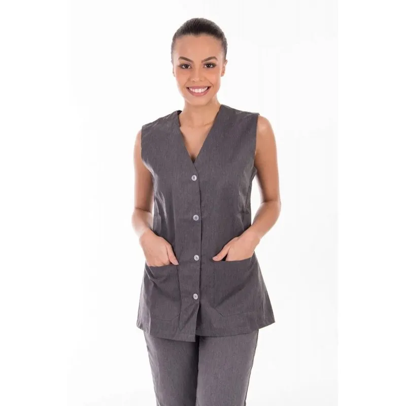 Conjunto de Colete com Bermuda em Tecido Algodão para copeira, arrumadeira, doméstica