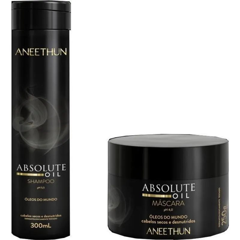 Kit Aneethun Shampoo 300Ml E Máscara 250Gr Absolute Oil