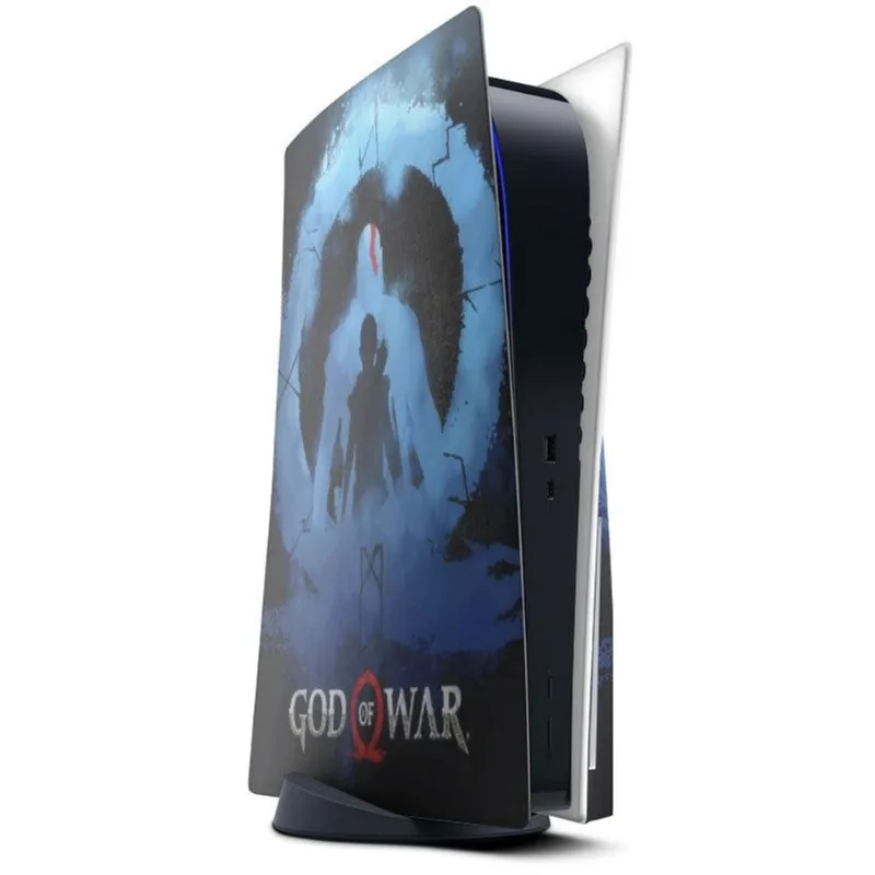 Skin Adesivo PS5 com disco e 2 controles Dualsense God of War b8