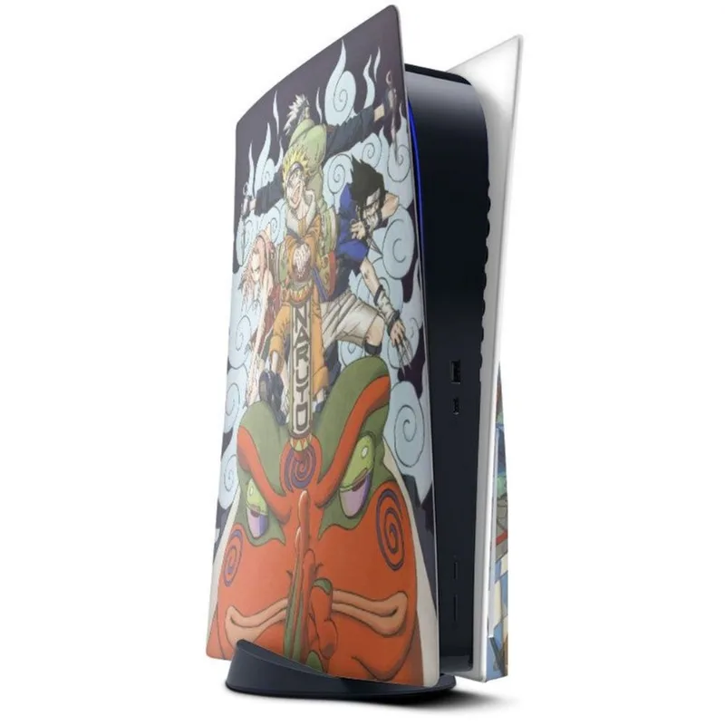 Skin Adesivo PS5 com disco e 2 controles Dualsense Naruto b8